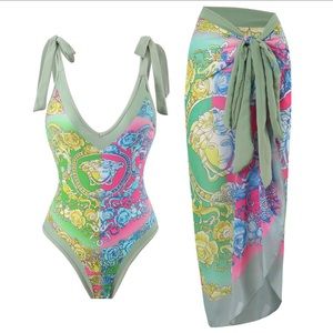 sexy One piece swimsuit with matching sarong